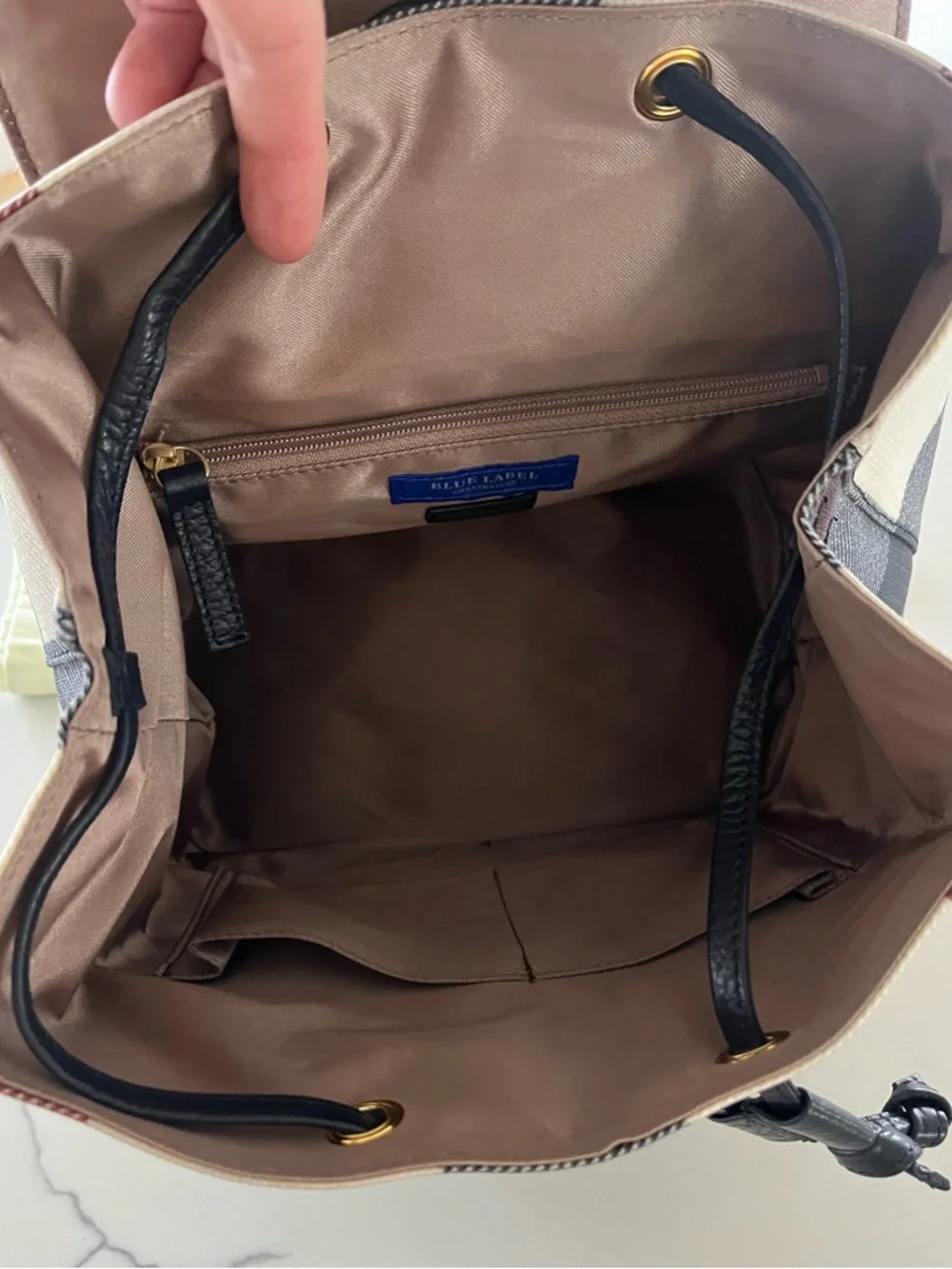 Burberry of Japan Exclusive Blue Label Crestbridge Check Canvas Backpack NWOT